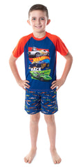 Hot Wheels Cars Boy's Pajamas Race Team Short Sleeve Shirt And Shorts 2 PC PJs Sleepwear Pajama Set