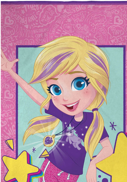 Polly Pocket It's Pocket Time! Soft And Cuddly Plush Fleece Throw Blanket