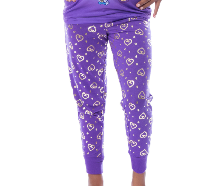 Polly Pocket Girls' Animated Series Heart Shirt Pants Jogger Pajama Set