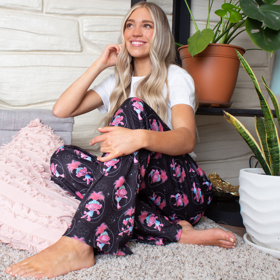 Dreamworks Trolls Movie Women's Poppy Super Soft Loungewear Pajama Pants