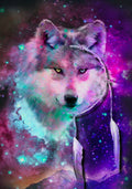Dreamcatcher Wolf Space Fantasy Shirt Black Galaxy Universe Tee
