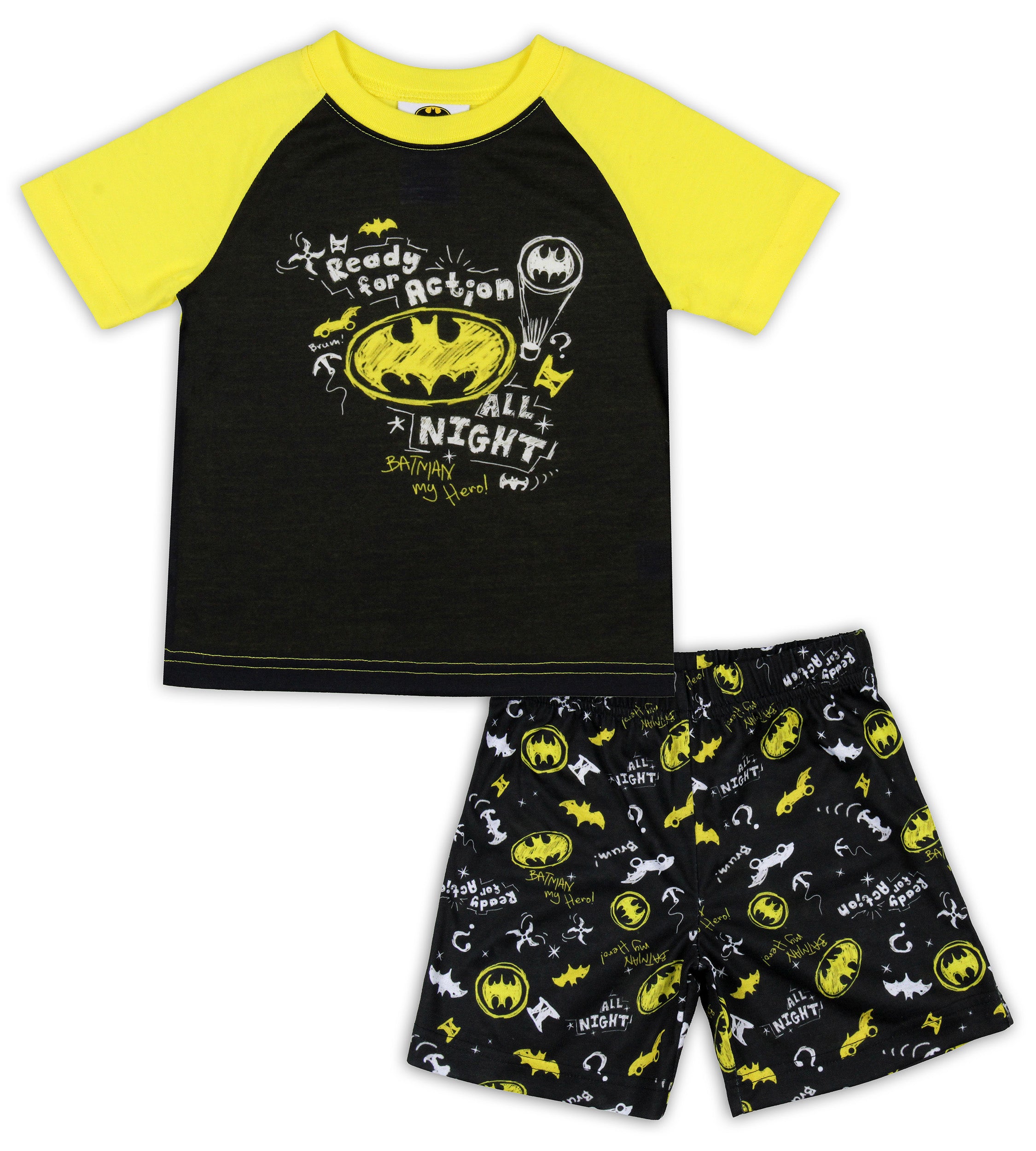 DC Comics Toddler Boys' Batman Pajamas Ready For Action 2 Piece Pajama Set