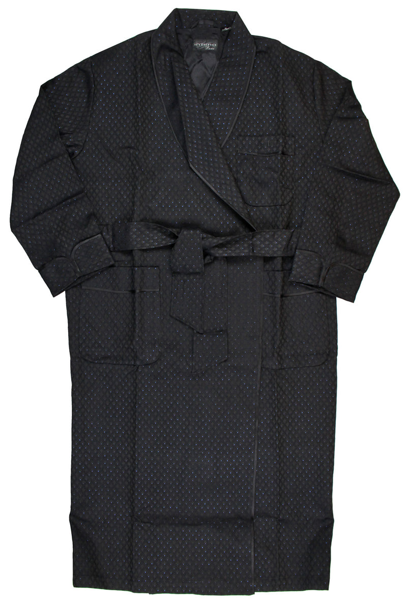 INTIMO Women’s Full-Length Lined Shawl Bathrobe with Delicate Diamond Pattern