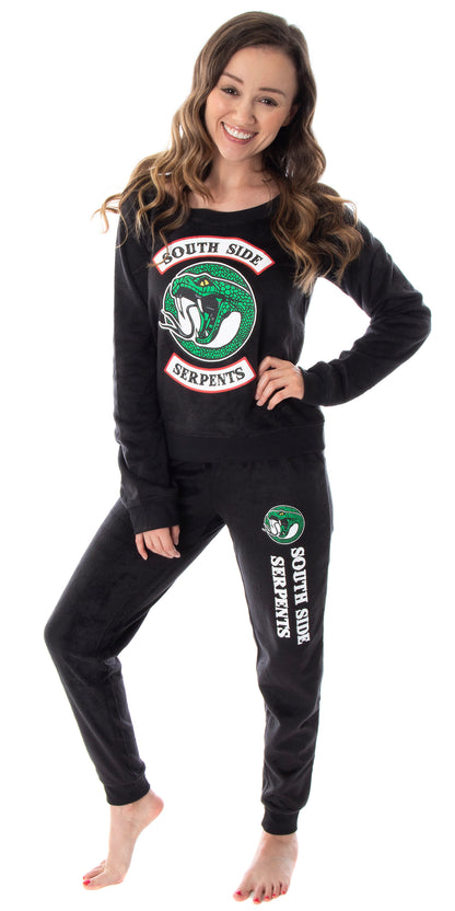 Riverdale Juniors' Southside Serpents TV Show 2 Piece Fleecy Loungewear Jogger Pants Pajama Set