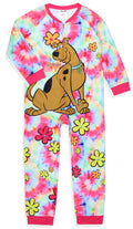 Scooby-Doo Girls' Tie-Dye Flower Power Union Suit Footless Sleep Pajama