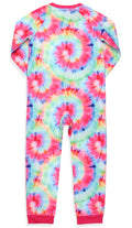 Scooby-Doo Girls' Tie-Dye Flower Power Union Suit Footless Sleep Pajama