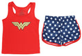 Wonder Woman Big Girls Logo Mesh Tank & Shorts PJ Set