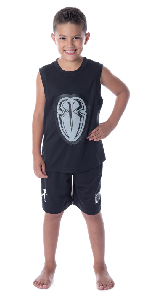 WWE Boys' Roman Reigns Icon Wreck Everyone And Leave Tank Short Pajama Set