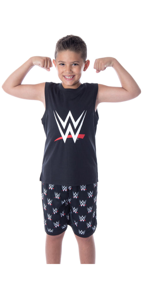 WWE Boys' World Wrestling Entertainment Logo Tank Short Pajama Set